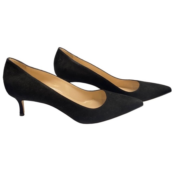 Brand New without Box Black MANOLO BLAHNIK Black BB75 Suede Heels | 41 1/2 - Picture 1 of 7